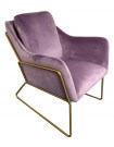 GOLDEN - Cozy armchair in purple velvet and gold metal