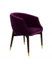 DOLLY - Chaise confortable velours prune