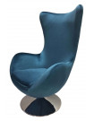SUEDE - Design armchair in pearly blue velvet