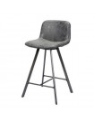 ZENON - Gray / black bar chair seat with aged effect