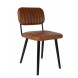 JEKA - Chaise aspect cuir marron