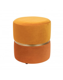 Art Deco Samt Sitzsack gelb/orange