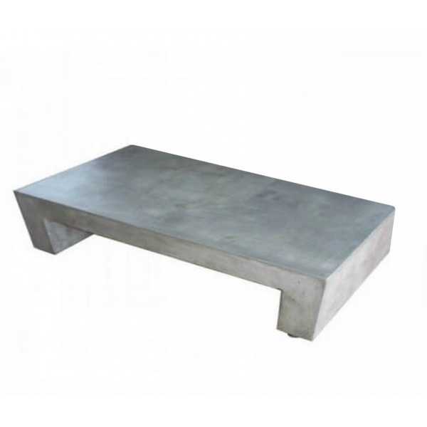 U rectangular concrete coffee table