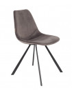 FRANKY - Grey velvet dining chair