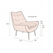 Velvet lounge chair Glodis-size