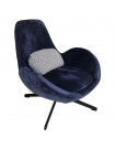 SPACE - Contemporary armchair in dark blue velvet