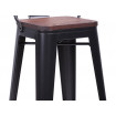 Bar chair Nevada with solid dark brown seat