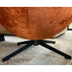 SPACE - Swivel armchair in orange velvet