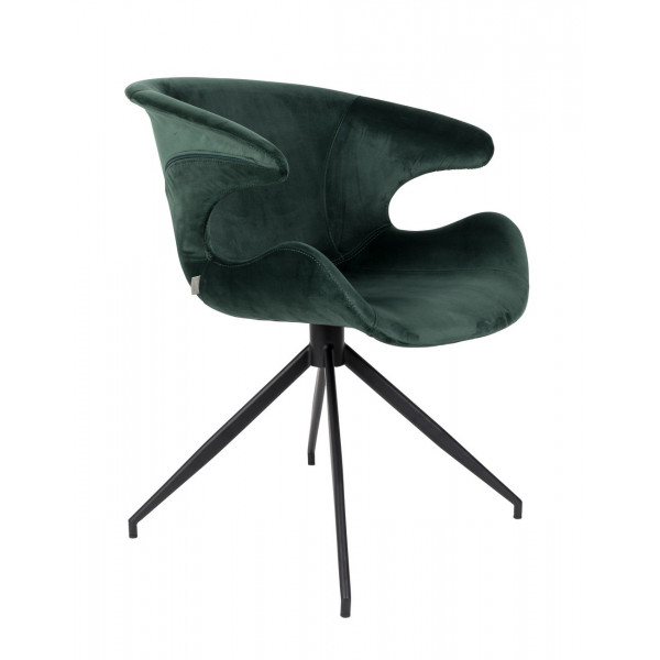 silla de comedor de diseño zuiver mia green