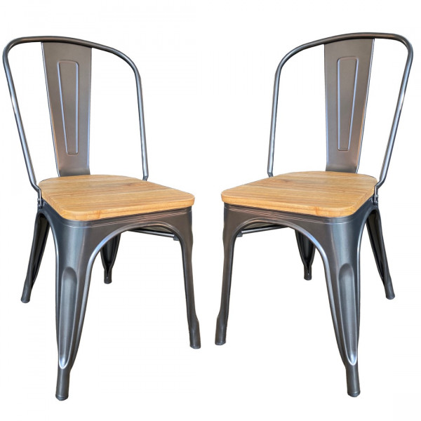 Los 2 Stühle aus hellem Holz