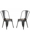 NEVADA - Set of 2 dark wooden dining chairs