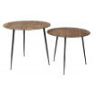 PEPPER - Conjunto de 2 mesas redondas de madera y acero