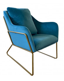 Blue velvet armchair Golden