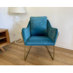 Blue velvet armchair Golden