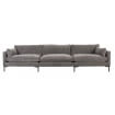 SUMMER - Cómodo sofá de 5 plazas en tejido gris L335