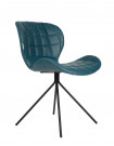 OMG - Design-Stuhl in Lederoptik blau