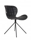 OMG - Design-Stuhl in Lederoptik, schwarzer