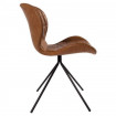 Brown leather aspect dining chair OMG