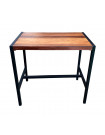 FACTORY - Table haute rectangulaire acier et bois
