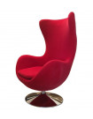 SUEDE - Fauteuil design en velours rouge