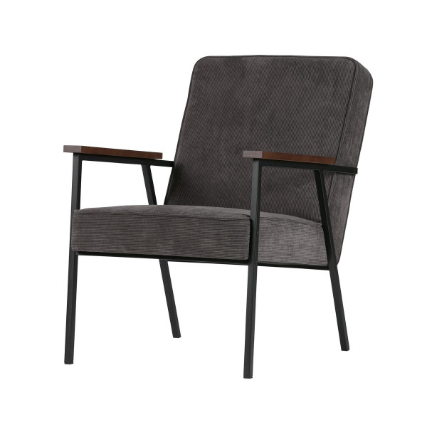 SALLY - Dark grey ribcord arm chair