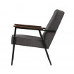 Dark grey ribcord velvet arm chair