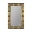 VOLAN - Specchio in legno con piastra in ottone