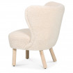 JAZZ - Sessel mit Fellschlaufe aus weißem Schafsfell