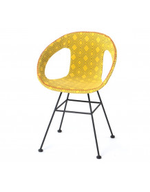 Chaise jaune tissu Maya