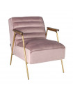 DALLAS - Pink velvet Lounge chair in retro style
