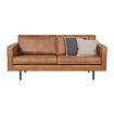 sofá pequeño de cuero marrón L190