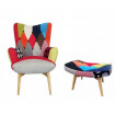 Colourful armchair Java with ottoman