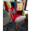 Patchwork armchair with ottoman