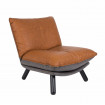 LAZY SACK - Lounge-Sessel in brauner Lederoptik mit Fußstütze Sessel