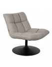 BAR - Drehbarer Design-Sessel aus Stoff, hellgrau