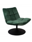 BAR - Design swivel green velvet armchair