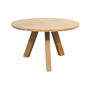 ABBY - Table repas ronde en bois naturel L129