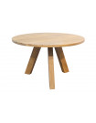 ABBY - Tavolo da pranzo rotondo in legno naturale D129