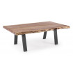 ROBIN - Table basse de salon en bois marron de coté