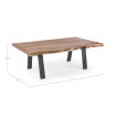 ROBIN - Table basse de salon en bois marron dimensions