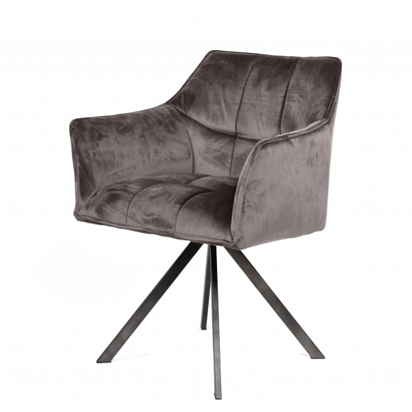 LANA - Grey velvet armchair