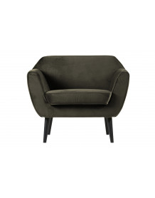ROCCO - Warm green velvet armchair