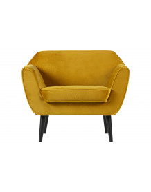 ROCCO - Ochre yellow velvet armchair
