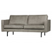 RODEO - 2-Sitzer-Sofa aus grauem Leder B190 seitlich