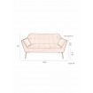 KATE - 2-sitziges Sofa aus rosa Samt B149 im Schema