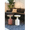 GLAM - Table d'appoint ronde blanche en situation