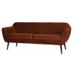 ROCCO - Sofa aus rostfarbenem Samt B187 seitlich