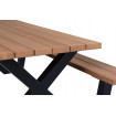 Moderner Picknicktisch aus Holz und Stahl