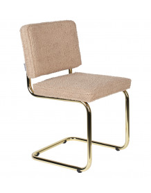 TEDDY - Chaise en tissu doudou rose