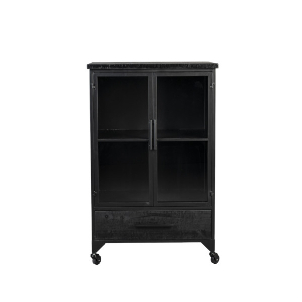FERRE - Cabinet in black wood and steel